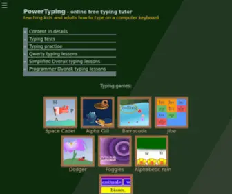 Powertyping.com(Free typing tutor online with free typing lessons) Screenshot