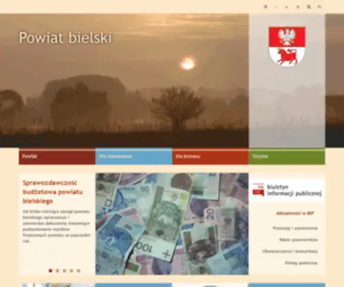 Powiatbielski.pl(Oficjalna strona powiatu bielskiego (podlaskie)) Screenshot