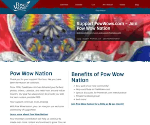 Powwownation.com(Support PowWows.com) Screenshot