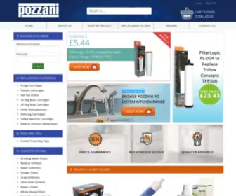 Pozzani.co.uk(Pozzani Pure Water Online Store) Screenshot