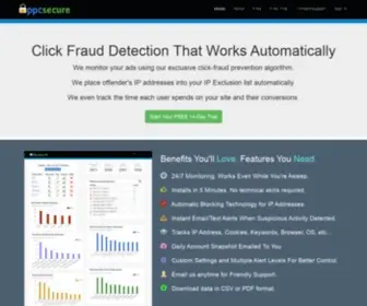 PPcsecure.com(Click Fraud Detection and Prevention Software From PPCSecure) Screenshot