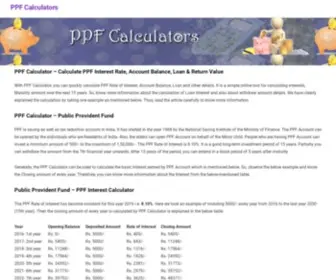 PPfcalculators.com(PPF Calculators) Screenshot