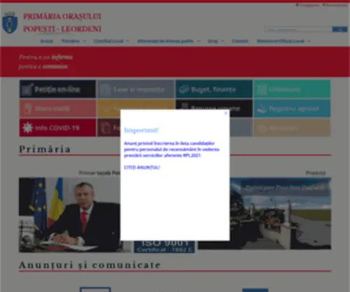 PPL.ro(Bine ați venit la Primăria orașului Popești) Screenshot