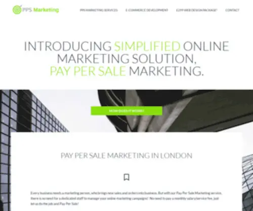 PPsmarketing.co.uk(Pay Per Sale Marketing Services in London) Screenshot