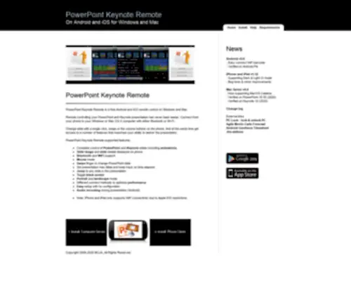 PPtremotecontrol.com(PowerPoint Keynote Remote Control) Screenshot