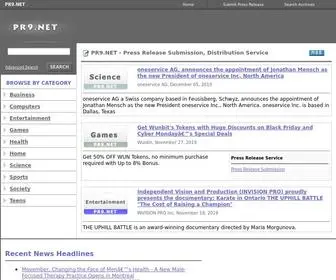 PR9.net(Press Release Distribution Service) Screenshot