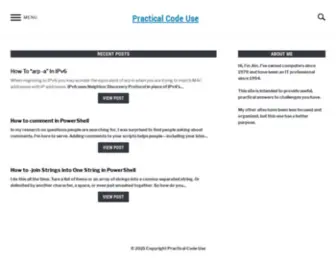 Practicalcodeuse.com(Applied practical code to get things done) Screenshot