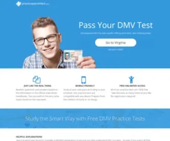 Practicepermittest.com(Free Practice Permit Test to Pass Your DMV Test in 2020) Screenshot