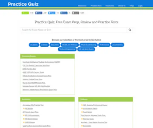 Practicequiz.com(PRINCE2 Foundation Practice Test) Screenshot