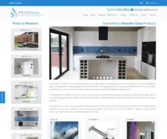Pradglass.com(Bespoke Glass Specialists) Screenshot