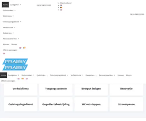 Praesy.be(Offerte aanvragen of met spoed een vakman van de regio krijgen) Screenshot