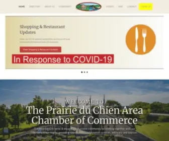 Prairieduchien.org(Prairie du Chien Area Chamber of Commerce) Screenshot