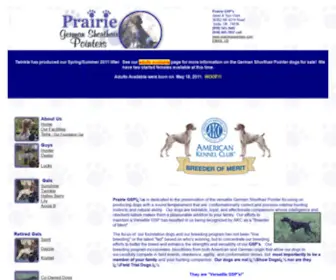 Prairiegspointers.com(German Shorthair Pointer breeding program produces versatile GSP dogs) Screenshot