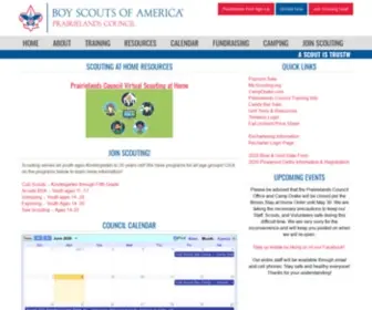 Prairielandsbsa.org(Prairielands Council) Screenshot