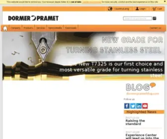 Pramet.com(Dormer Pramet Website) Screenshot