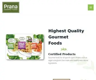 Pranaimports.com(Prana Gourmet Food) Screenshot