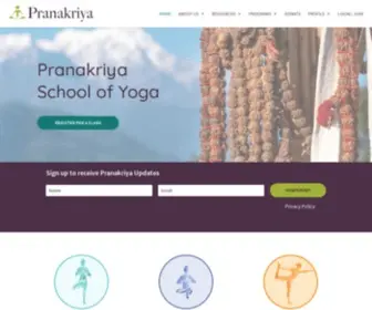 Pranakriya.com(Pranakriya School of Yoga Healing Arts) Screenshot