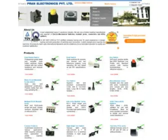 Pranelectronics.com(Electro-Mechanical Switches, Modular Jacks, Usb Connectors, Electro-Mechanical Switch, Modular Jack) Screenshot