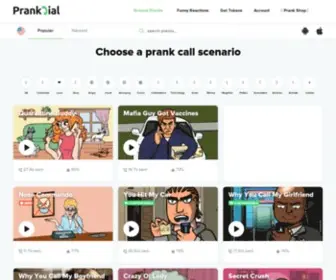 Prankdial.com(The Original Internet Prank Call Website) Screenshot