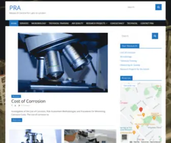 Pra.org.uk(Research Centre For Labs In London) Screenshot