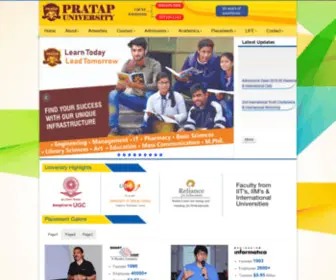 Pratap.edu.in(PRATAP UNIVERSITY) Screenshot