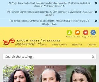 Prattlibrary.org(The Enoch Pratt Free Library) Screenshot