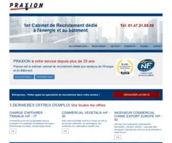 Praxion.com(1er cabinet de recrutement dédié bâtiment et Energie) Screenshot