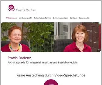 Praxis-Radenz.de(Allgemeinmedizin, Innere Medizin, alternative Heilmethoden, Naturheilverfahren, Akupunktur, Chirotherapie, Osteopathie, Ernährungsmedizin) Screenshot