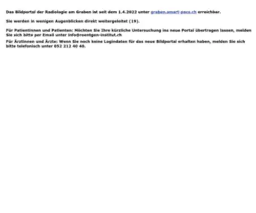 Praxisportal-Roentgen-Institut.ch(Umleitung Radiologie am Graben) Screenshot