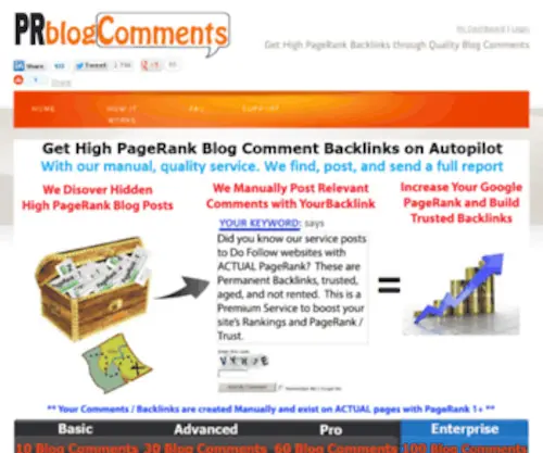 PRblogcomments.com(High PR Blog Comments Quality Link Building Service) Screenshot