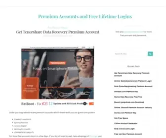 Preaccounts.com(Premium Accounts and Free Lifetime Logins) Screenshot
