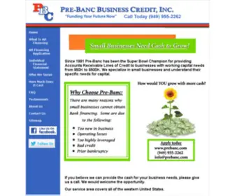 Prebanc.com(Pre-Banc PreBanc Business Credit Inc) Screenshot