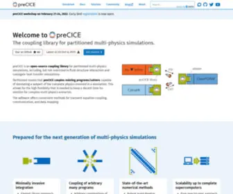 Precice.org(The Coupling Library) Screenshot