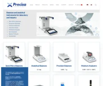 Precisa.com(Manufacturer of analytical and precision balances) Screenshot