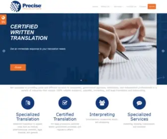 Precisatraducciones.com(Servicios de traducción e interpretación en México) Screenshot