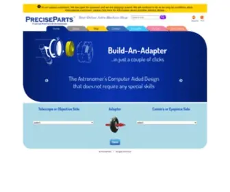 Preciseparts.com(Your Online Astro Machine Shop) Screenshot