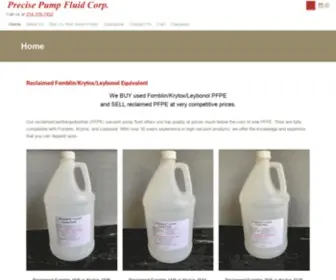 Precisepumpfluid.com(Precise Pump Fluid Corp Buys And Sells Reclaimed Fomblin Krytox) Screenshot