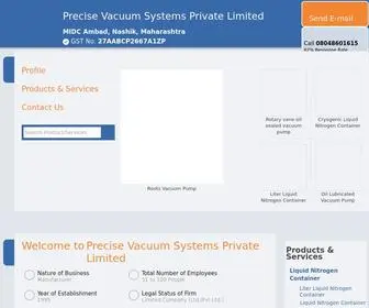 Precisevacuumsystems.com(Precise Vacuum Systems Private Limited) Screenshot