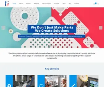 Precision-Ceramics.com(Precision Ceramics USA) Screenshot