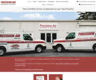 Precisionairhc.com(Precision Air Heating & Cooling) Screenshot