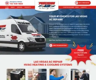 Precisionairlv.com(Precision Air Conditioning of Las Vegas) Screenshot