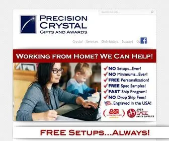 Precisioncrystal.com(Precision Crystal Gifts and Awards) Screenshot