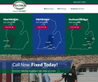 Precisiondoormi.com(Precision Garage Door of Michigan) Screenshot