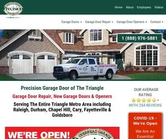 Precisiondoortriangle.com(Precision Garage Door of Raleigh) Screenshot