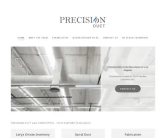 Precisionductandfab.com(Duct, Fabrication, Sheet Metal Fabrication) Screenshot