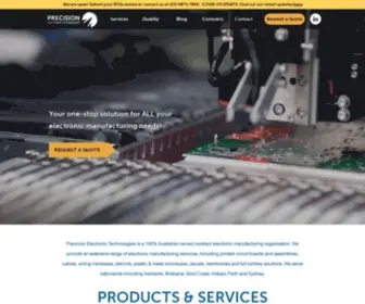 Precisionet.com.au(Your one stop shop for all your electronic manufacturing needs) Screenshot