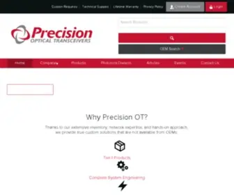 Precisionot.com(Precision Optical Transceivers) Screenshot