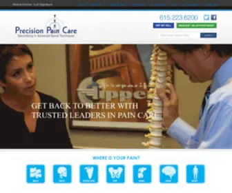 Precisionpaincare.com(= Precision Pain Care) Screenshot