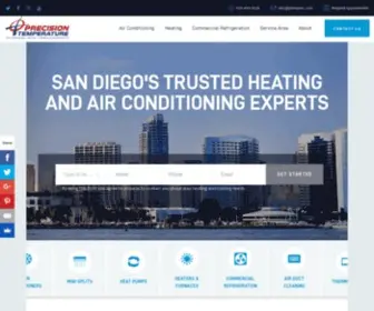 Precisiontemperature.net(San Diego HVAC Repair and Installation) Screenshot