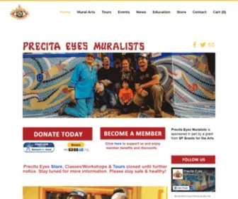 Precitaeyes.org(Precita Eyes Muralists Association) Screenshot
